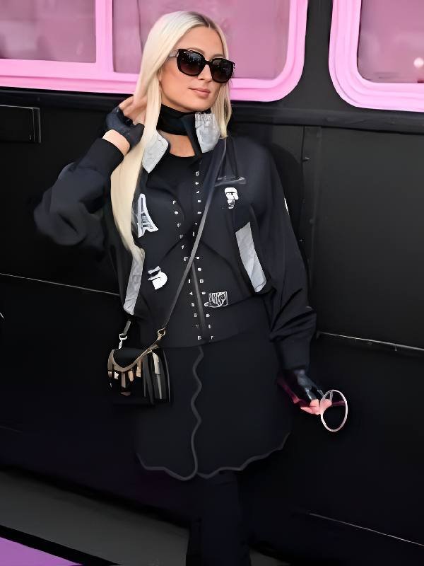 NYC 2026 Spring Campaign Paris Hilton Patch Bomber Jacket