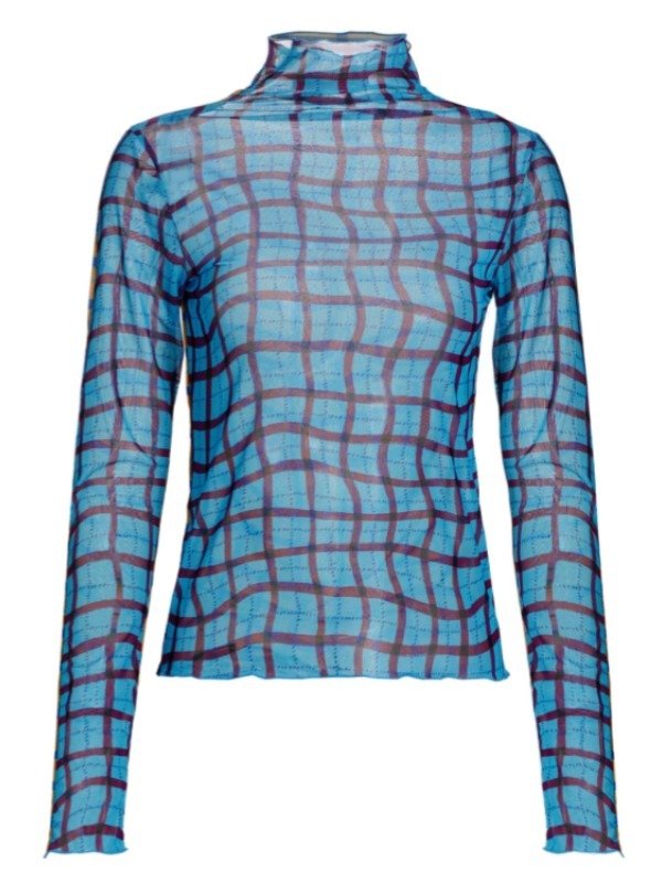Only Murders In The Building S4 Selena Gomez Grid Print Top - Image 5
