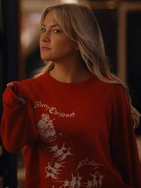 Running Point S2 Kate Hudson Festive Print Red Sweatshirt