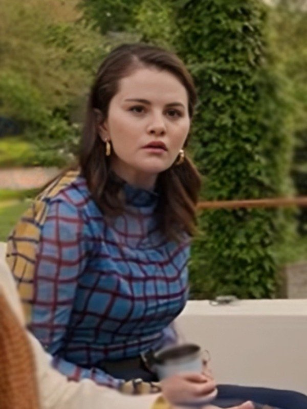 Only Murders In The Building S4 Selena Gomez Grid Print Top - Image 2