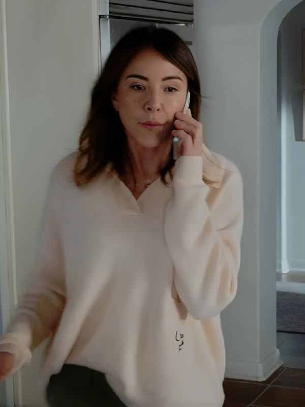 Shrinking S3 Christa Miller Beige Polo Sweater