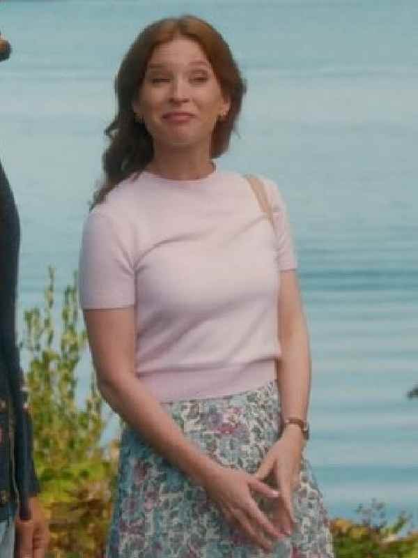 I’ll Be Seeing You 2026 Stacey Farber Short Sleeve Pink Sweater - Image 3