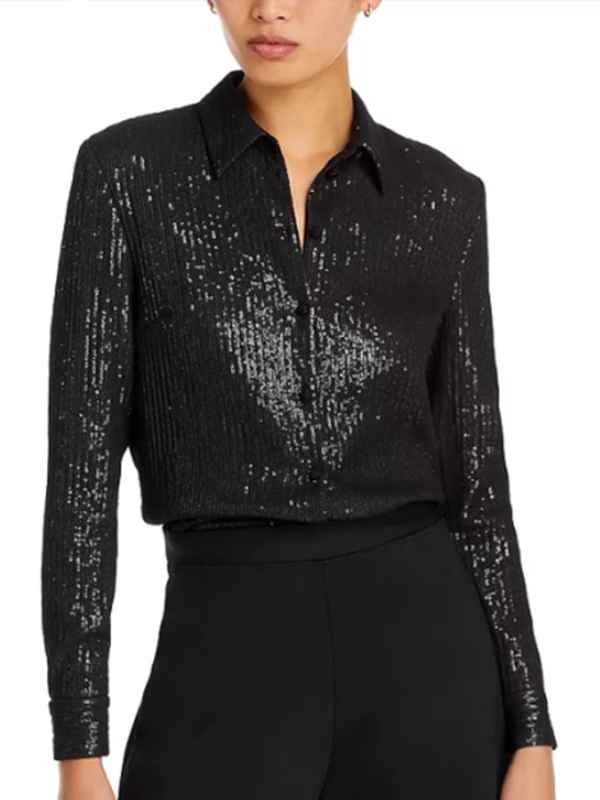 Hollywood Squares S2 Whitney Cummings Black Sequin Shirt - Image 2