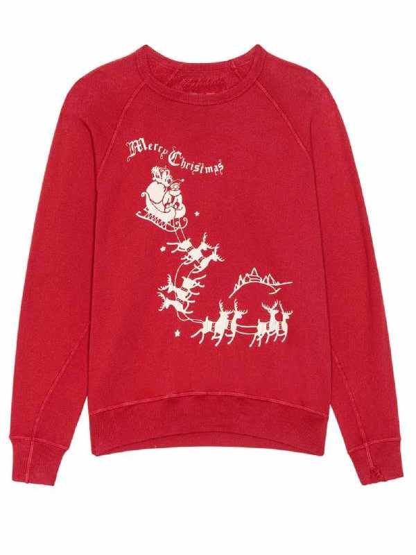 Running Point S2 Kate Hudson Festive Print Red Sweatshirt