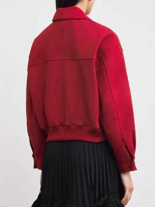 SNL UK 2026 Aimee Lou Wood Red Suede Jacket
