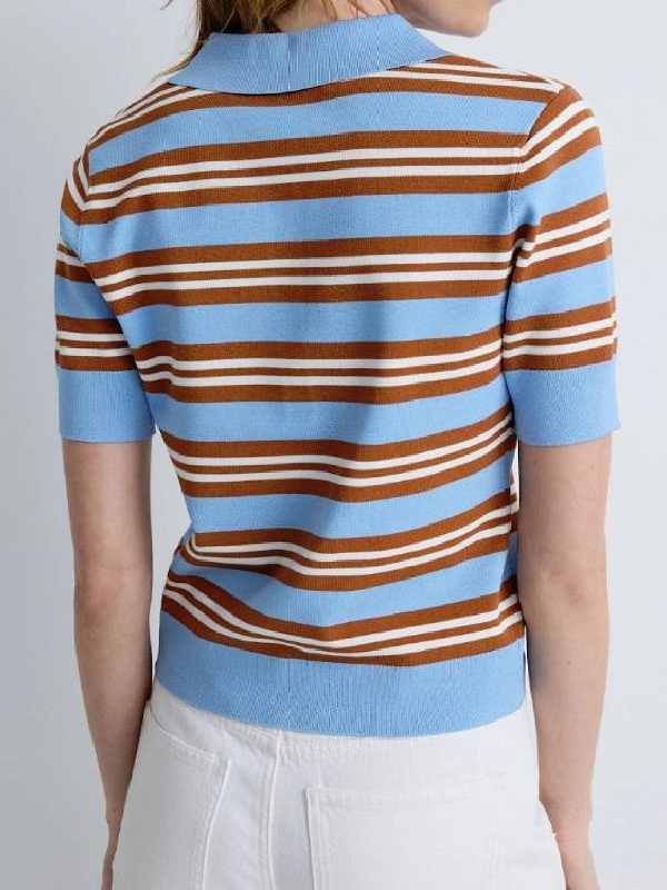 Today Show Jenna Hager Striped Polo Shirt