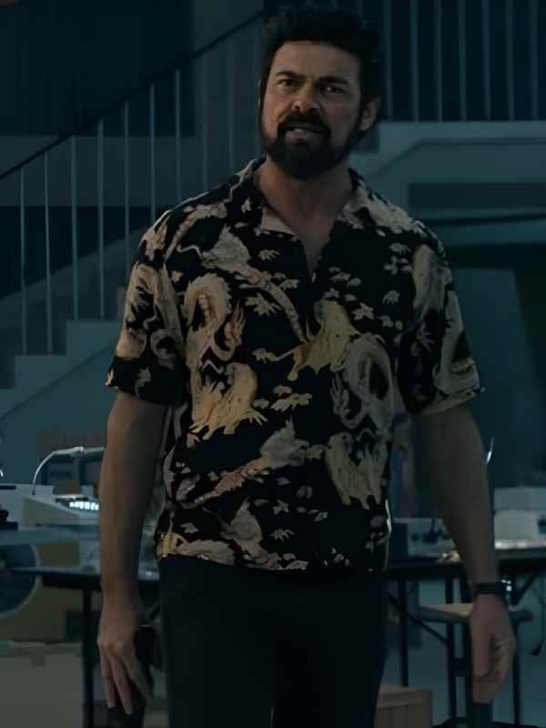 The Boys Karl Urban S5 Dragon Print Camp Shirt