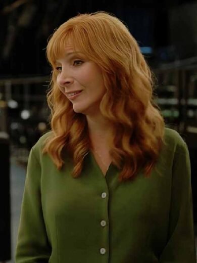 The Comeback 2026 Lisa Kudrow Olive Green Blouse