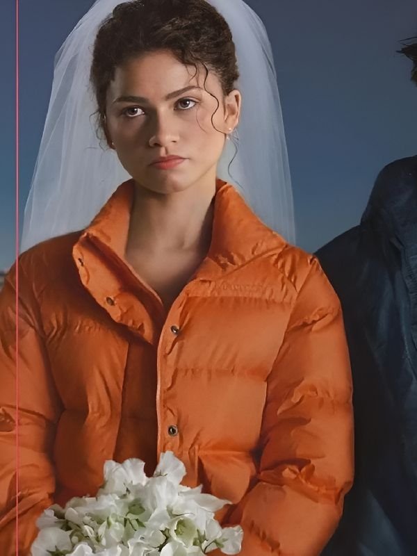 The Drama 2026 Zendaya Orange Puffer Jacket