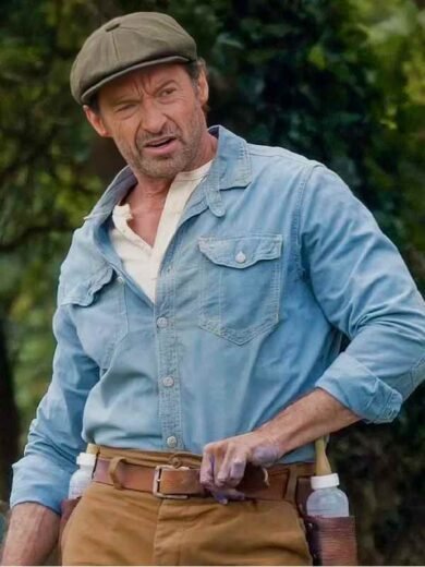 The Sheep Detectives 2026 Hugh Jackman Denim Overshirt