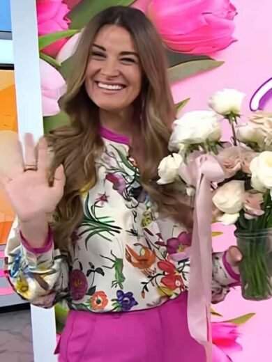 The Today Show Christina Stembel Floral Silk Shirt