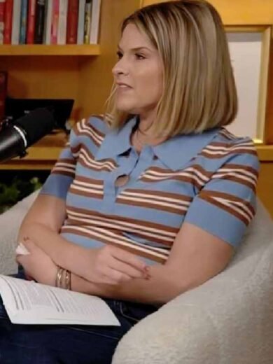 Today Show Jenna Hager Striped Polo Shirt