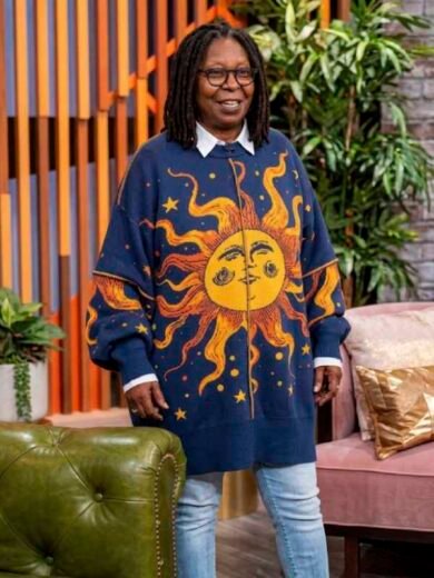 The View Whoopi Goldberg Sun Print Oversized Sweater