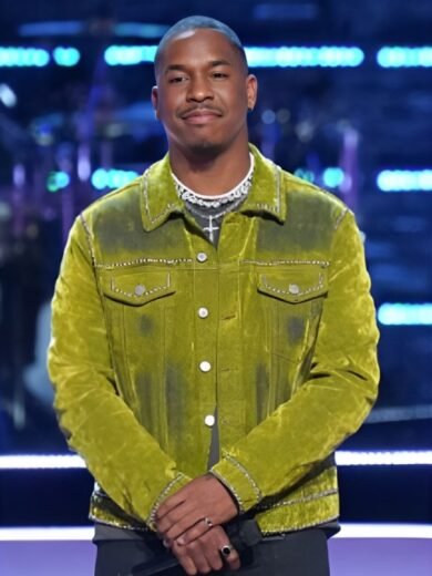 The Voice S27 Antonio Ramsey Studded Denim Green Jacket