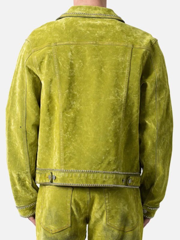The Voice S27 Antonio Ramsey Studded Denim Green Jacket - Image 2