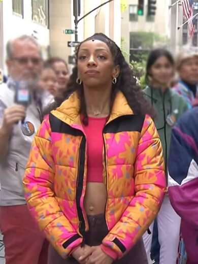 Today Show Christiani Pitts Yellow Floral Puffer Jacket
