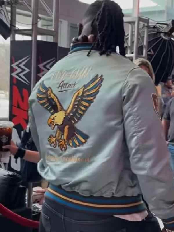 Oba Femi Light Blue Bomber Jacket