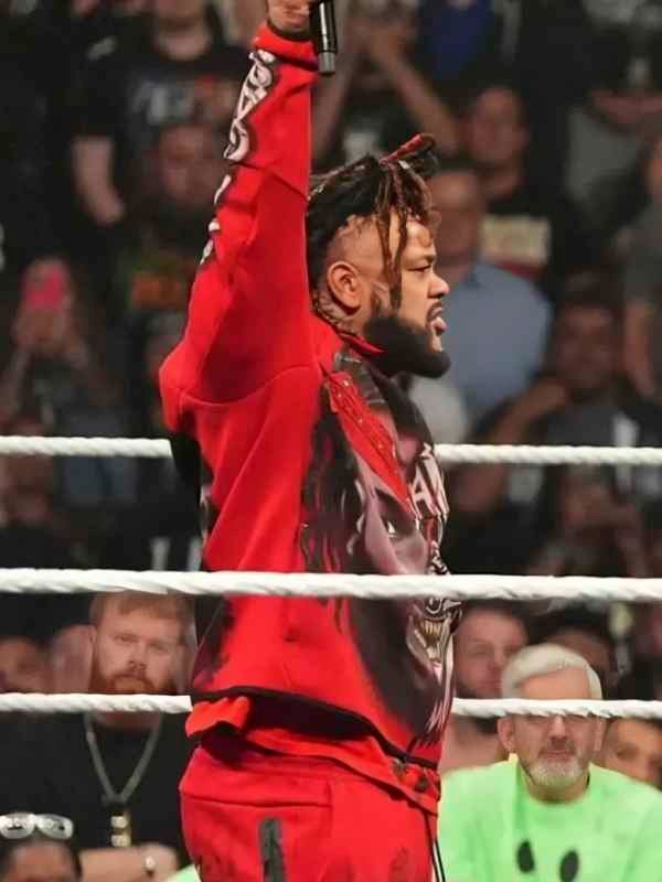 RAW 2026 Jacob Fatu Red Hoodie