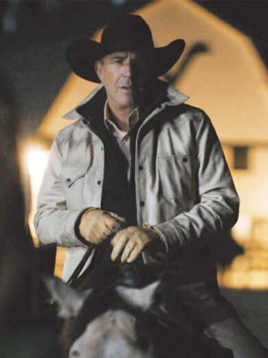 Yellowstone S05 John Dutton Cream White Jacket