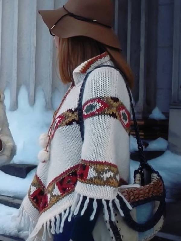 Palm Royale S2 Allison Janney Wool Poncho