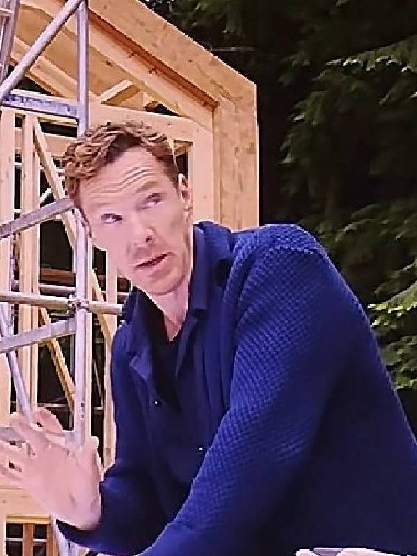 The Roses 2025 Benedict Cumberbatch Blue Textured Cardigan