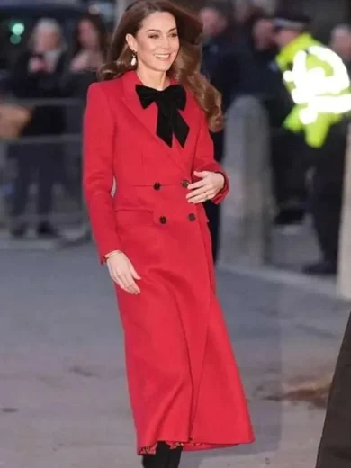 Kate Middleton Christmas Carol Service Red Coat