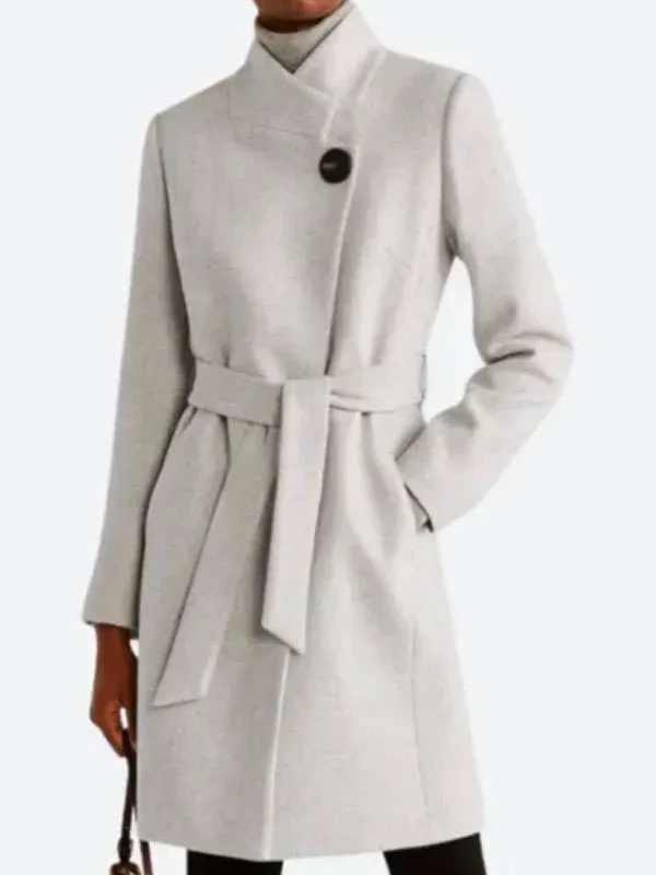 Sarah Drew Christmas in Vienna Grey Wool Coat