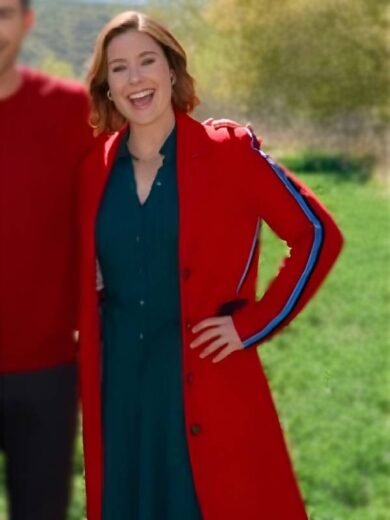 Finding Mr Christmas S02 Ashley Williams Red Coat with Side Stripe