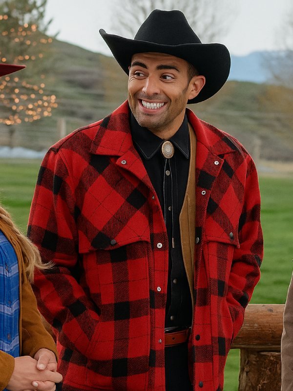 Finding Mr. Christmas S2 Jonathan Bennett Red Plaid Jacket