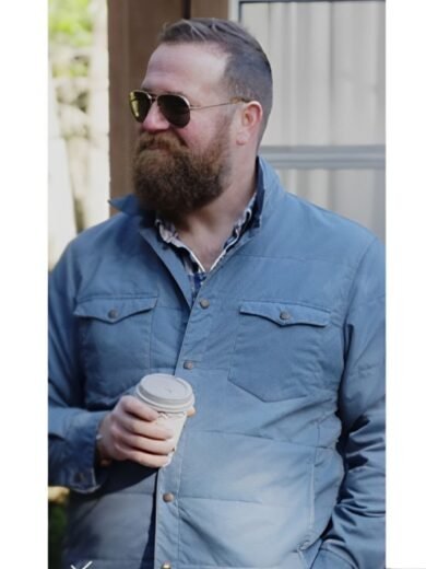 Home Town S9 Ben Napier Blue Quilted Jacket