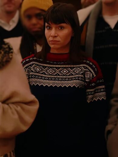 Home for Christmas S03 Ida Elise Broch Geometric Pattern Sweater