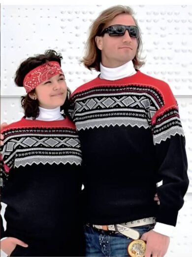 Home for Christmas S03 Ida Elise Broch Geometric Pattern Sweater