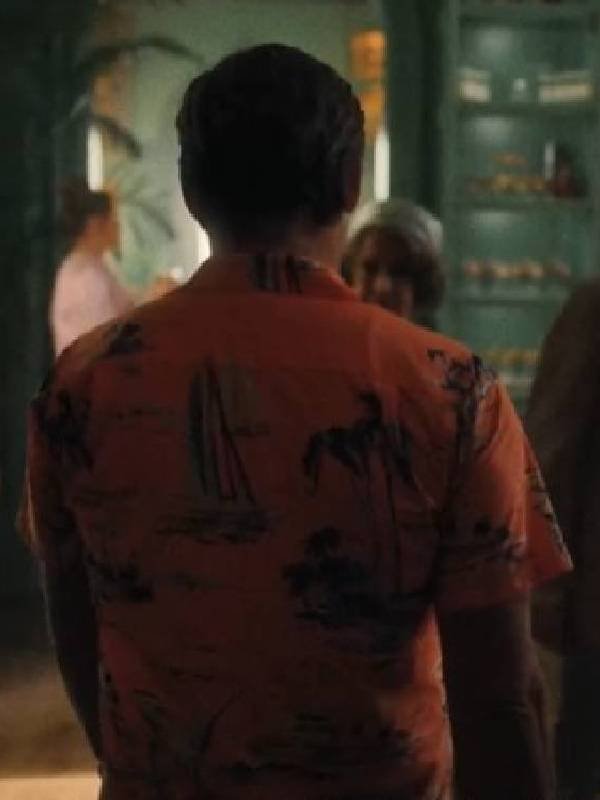 Palm Royale S2 Josh Lucas Orange Hawaiian Shirt