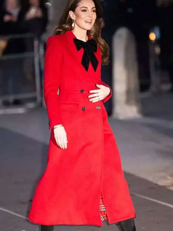Kate Middleton Christmas Carol Service Red Coat