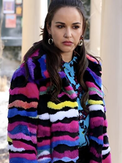 Grosse Pointe Garden Society 2025 Melissa Fumero Multicolor Faux Fur Coat