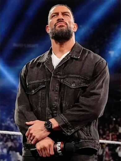 Monday Night RAW Roman Reigns Black Denim Jacket