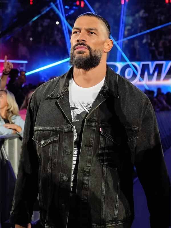 Monday Night RAW Roman Reigns Black Denim Jacket