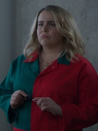 Twelve Dates Til Christmas S1 Mae Whitman Colorblock Jumpsuit