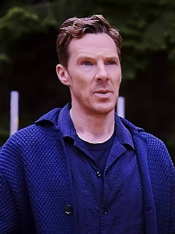 The Roses 2025 Benedict Cumberbatch Blue Textured Cardigan - Image 2