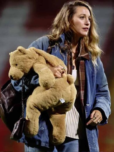 Wrexham vs Chelsea Gameday Blake Lively Denim Jacket